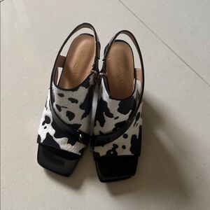 Cow Print Slingback Heels